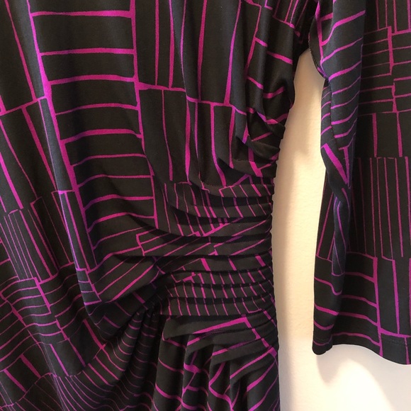 CALVIN KLEIN Black and Purple Dress Size 10 - Picture 2 of 7